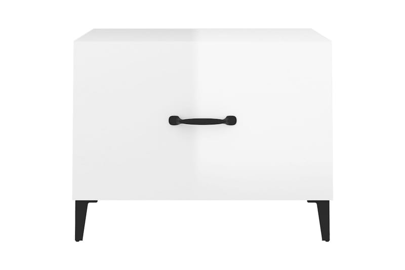 beBasic sofaborde med metalben 2 stk. 50x50x40 cm hvid højglans - Hvid - Møbler - Borde - Aflastningsbord - Lampebord