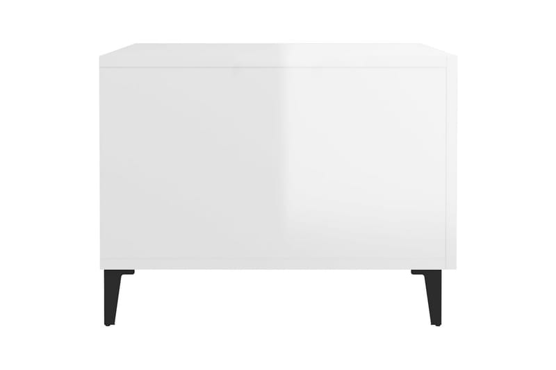 beBasic sofaborde med metalben 2 stk. 50x50x40 cm hvid højglans - Hvid - Møbler - Borde - Aflastningsbord - Lampebord