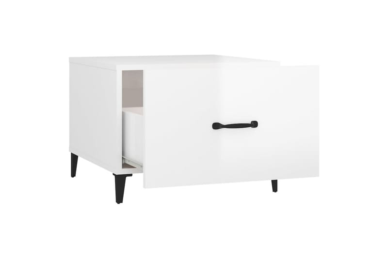 beBasic sofaborde med metalben 2 stk. 50x50x40 cm hvid højglans - Hvid - Møbler - Borde - Aflastningsbord - Lampebord