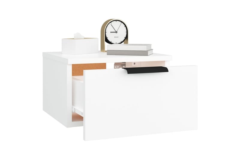 beBasic væghængt sengebord 34x30x20 cm hvid - Hvid - Sengebord