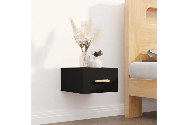 beBasic væghængt sengebord 35x35x20 cm sort - Sort - Møbler - Borde - Aflastningsbord - Sengebord