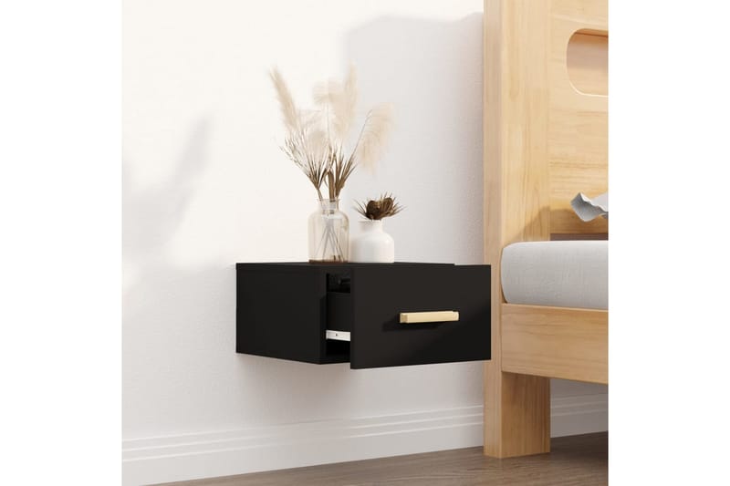 beBasic væghængt sengebord 35x35x20 cm sort - Sort - Møbler - Borde - Aflastningsbord - Sengebord