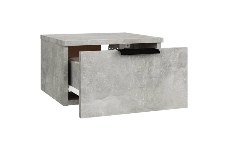 beBasic væghængte sengeborde 2 stk. 34x30x20 cm betongrå - GrÃ¥ - Sengebord