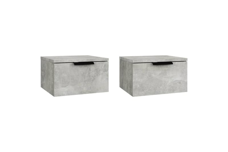 beBasic væghængte sengeborde 2 stk. 34x30x20 cm betongrå - GrÃ¥ - Møbler - Borde - Aflastningsbord - Sengebord
