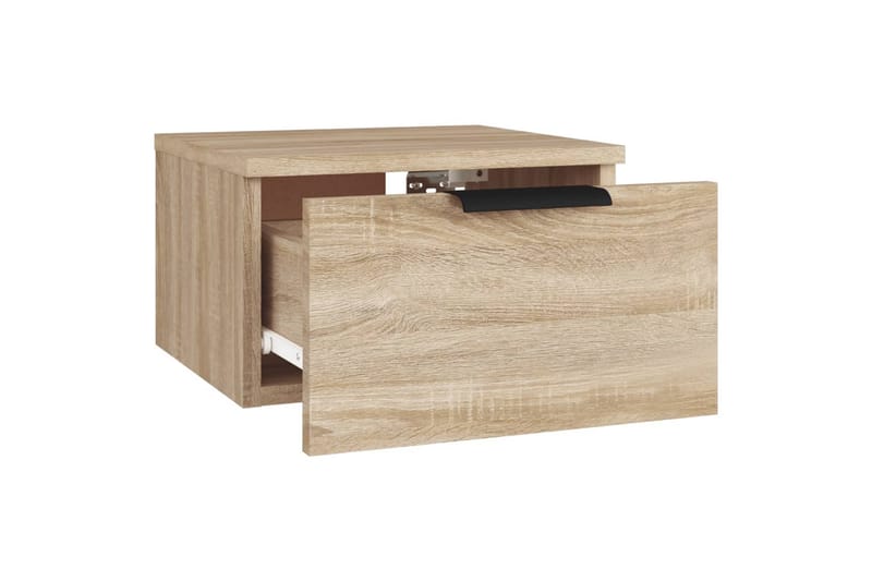 beBasic væghængte sengeborde 2 stk. 34x30x20 cm sonoma-eg - Brun - Sengebord