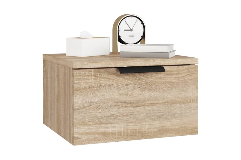 beBasic væghængte sengeborde 2 stk. 34x30x20 cm sonoma-eg - Brun - Møbler - Borde - Aflastningsbord - Sengebord