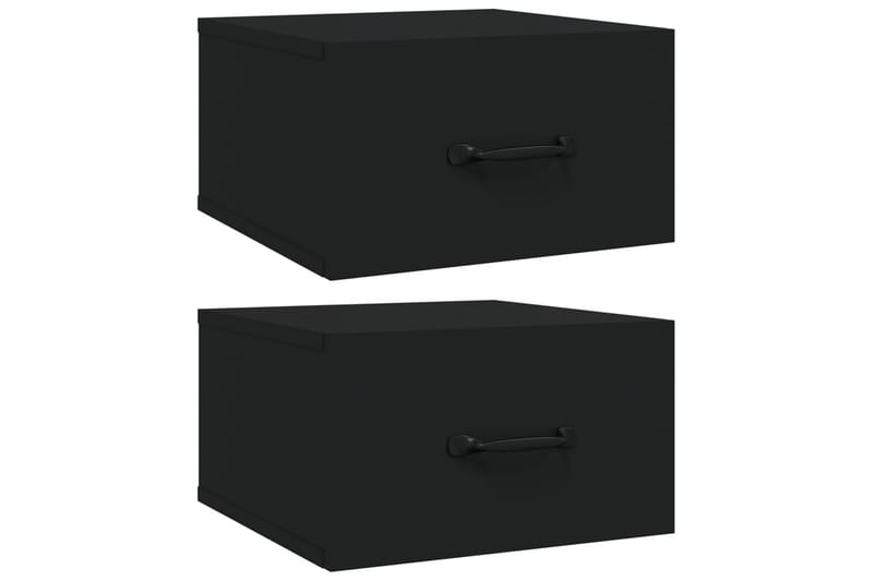 beBasic væghængte sengeborde 2 stk. 35x35x20 cm sort - Sort - Møbler - Borde - Aflastningsbord - Sengebord