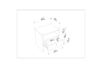 Berriaren Natbord 45 cm - Hvid - Møbler - Borde - Aflastningsbord - Sengebord
