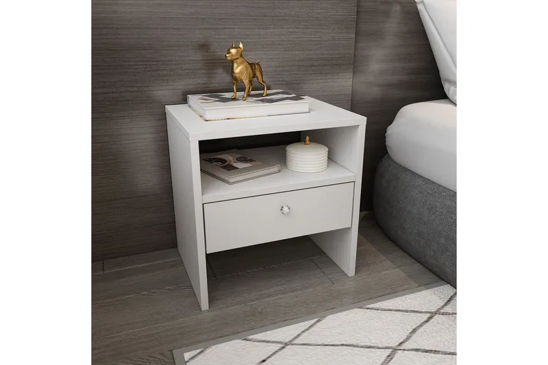 Berriaren Natbord 45 cm - Hvid - Møbler - Borde - Aflastningsbord - Sengebord