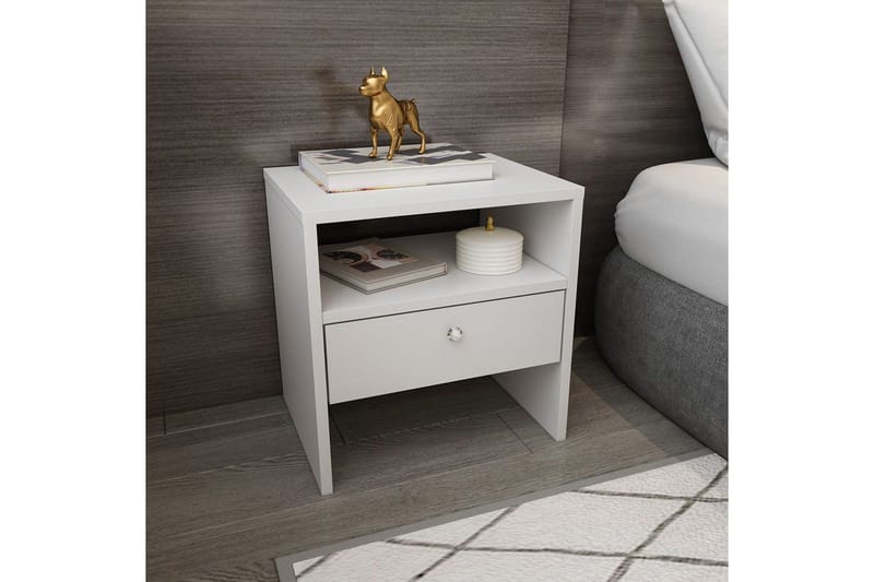 Berriaren Natbord 45 cm - Hvid - Møbler - Borde - Aflastningsbord - Sengebord
