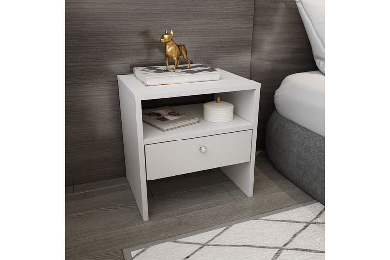 Berriaren Natbord 45 cm - Hvid - Møbler - Borde - Aflastningsbord - Sengebord