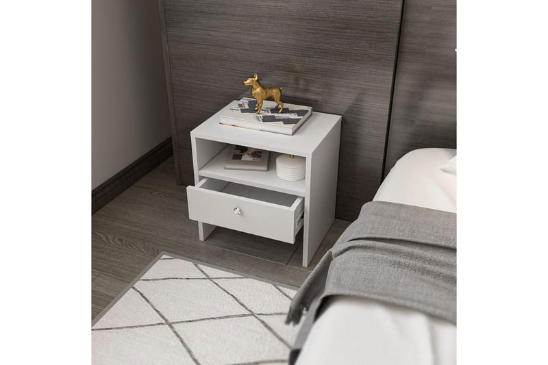 Berriaren Natbord 45 cm - Hvid - Møbler - Borde - Aflastningsbord - Sengebord