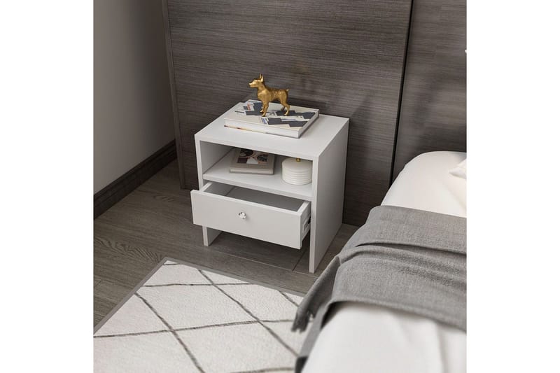 Berriaren Natbord 45 cm - Hvid - Møbler - Borde - Aflastningsbord - Sengebord