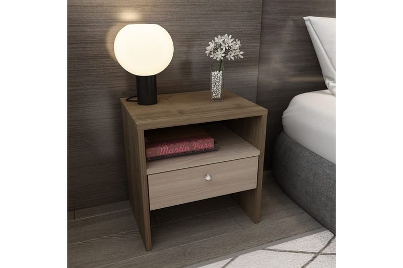 Berriaren Natbord 45 cm - Valnød - Møbler - Borde - Aflastningsbord - Sengebord