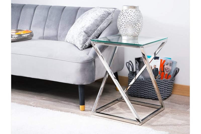 Beverly sidebord 40 cm - Sølv - Lampebord - Bakkebord & små borde