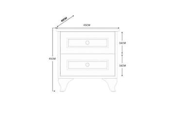 Beynor Natbord 45 cm - Mat Hvid - Møbler - Borde - Aflastningsbord - Sengebord