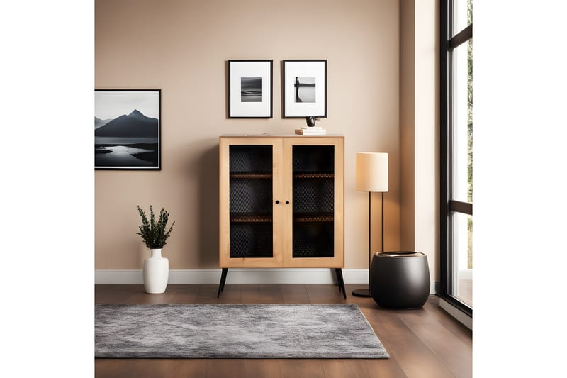 Bhika Sidebord 90 cm - Eg/Sort - Møbler - Borde - Aflastningsbord - Lampebord