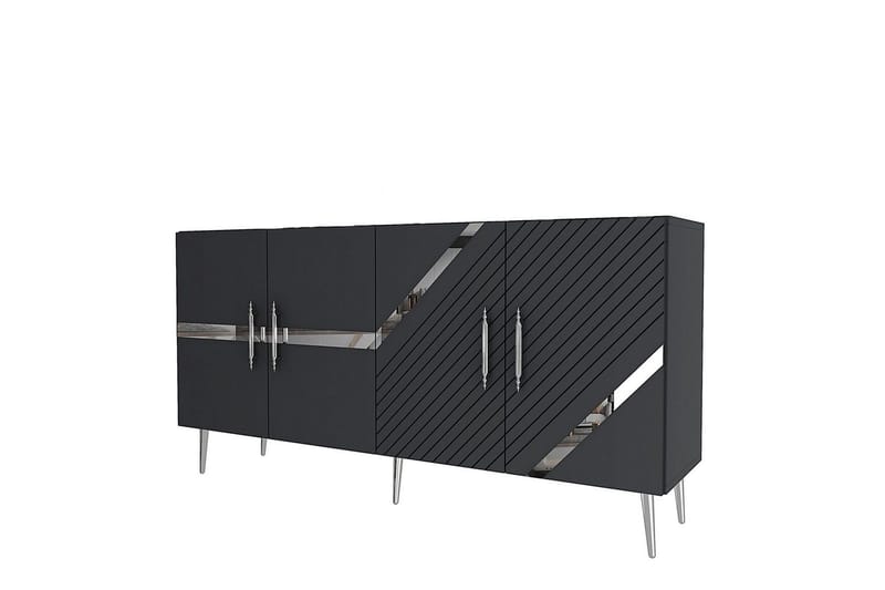 Bielany Konsolbord 150 cm - Grafitgrå/Sølv - Møbler - Borde - Aflastningsbord - Entrébord