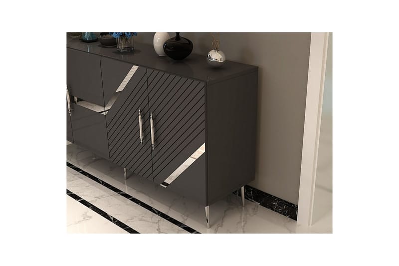 Bielany Konsolbord 150 cm - Grafitgrå/Sølv - Møbler - Borde - Aflastningsbord - Entrébord