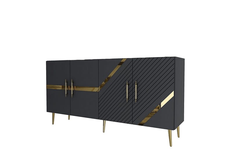 Bielany Konsolbord 150 cm - Guld/Grafitgrå - Møbler - Borde - Aflastningsbord - Entrébord