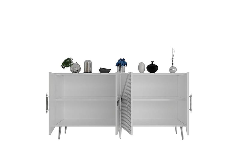Bielany Konsolbord 150 cm - Hvid/Sølv - Møbler - Borde - Aflastningsbord - Entrébord