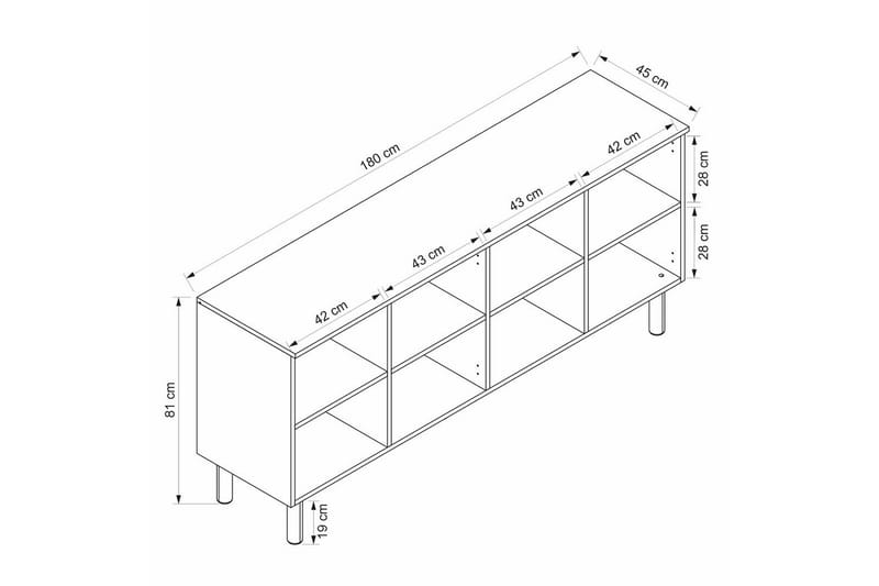 Bingdi Konsolbord 180 cm - Hvid - Møbler - Borde - Aflastningsbord - Entrébord