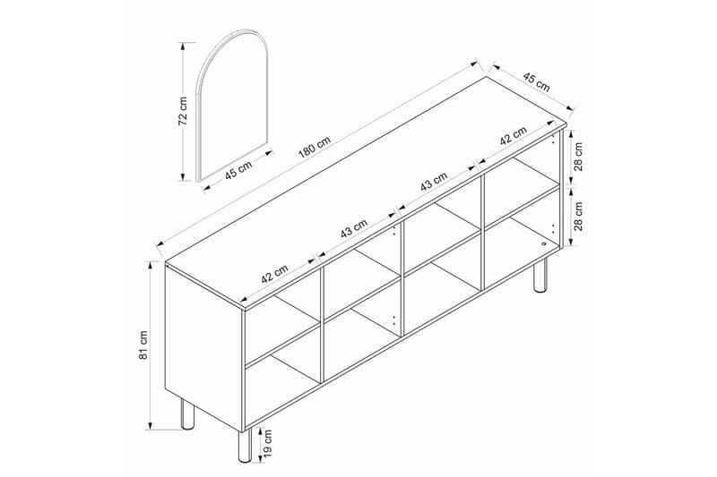 Bingdi Konsolbord 180 cm - Hvid - Møbler - Borde - Aflastningsbord - Entrébord