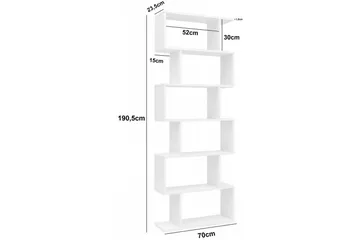 Bogreol Wohnling Elegant med 6 forskudte opbevaringshylder - Opbevaring - Hylder & Reoler - Bogreol