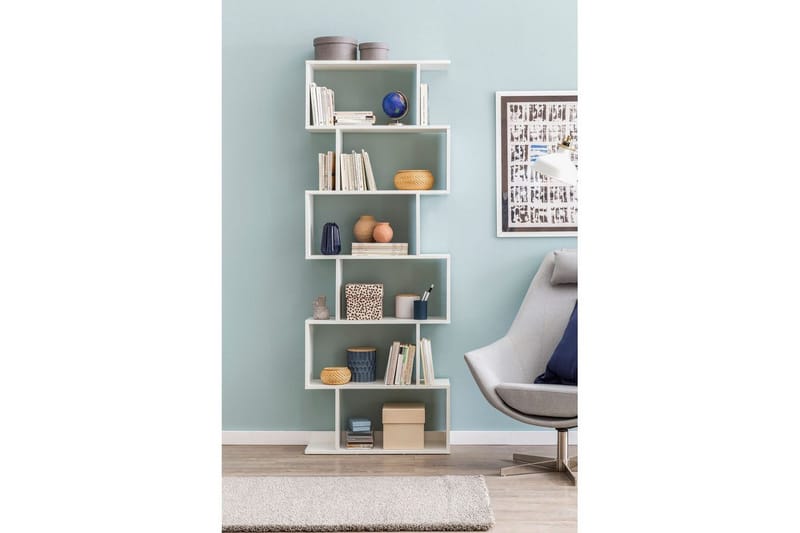 Bogreol Wohnling Elegant med 6 forskudte opbevaringshylder - Opbevaring - Hylder & Reoler - Bogreol