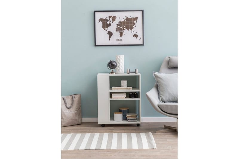 Bogreol Wohnling mobil, moderne og enkel med forskellige opbevaringsrum Hvid - Hvid - Opbevaring - Opbevaringsmøbler - Kommode - Arkivskabe