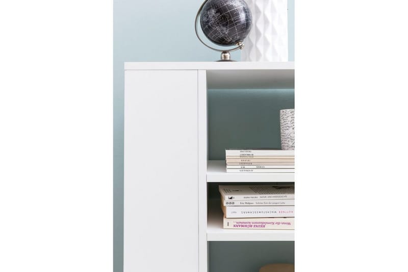 Bogreol Wohnling mobil, moderne og enkel med forskellige opbevaringsrum Hvid - Hvid - Opbevaring - Opbevaringsmøbler - Kommode - Arkivskabe