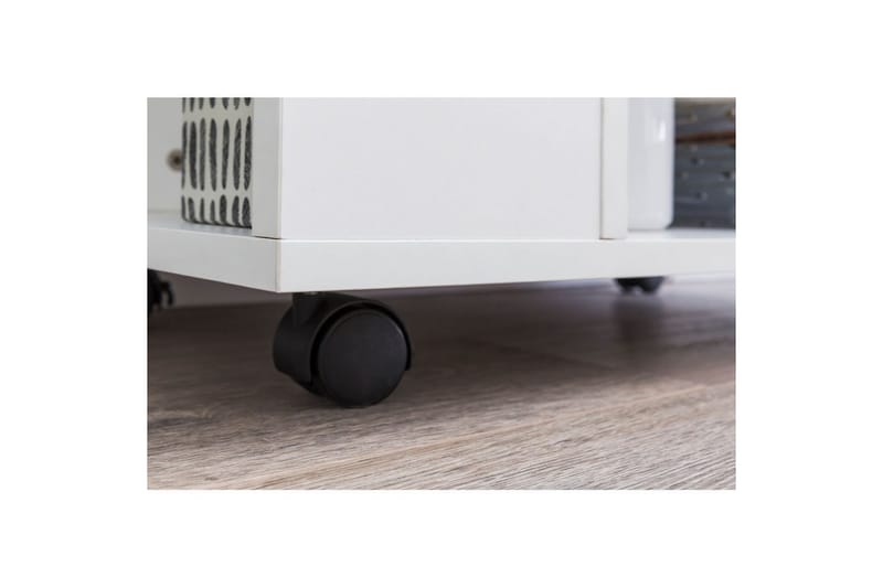 Bogreol Wohnling mobil, moderne og enkel med forskellige opbevaringsrum Hvid - Hvid - Møbler - Borde - Aflastningsbord - Entrébord