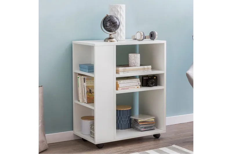 Bogreol Wohnling mobil, moderne og enkel med forskellige opbevaringsrum Hvid - Hvid - Opbevaring - Opbevaringsmøbler - Kommode - Arkivskabe