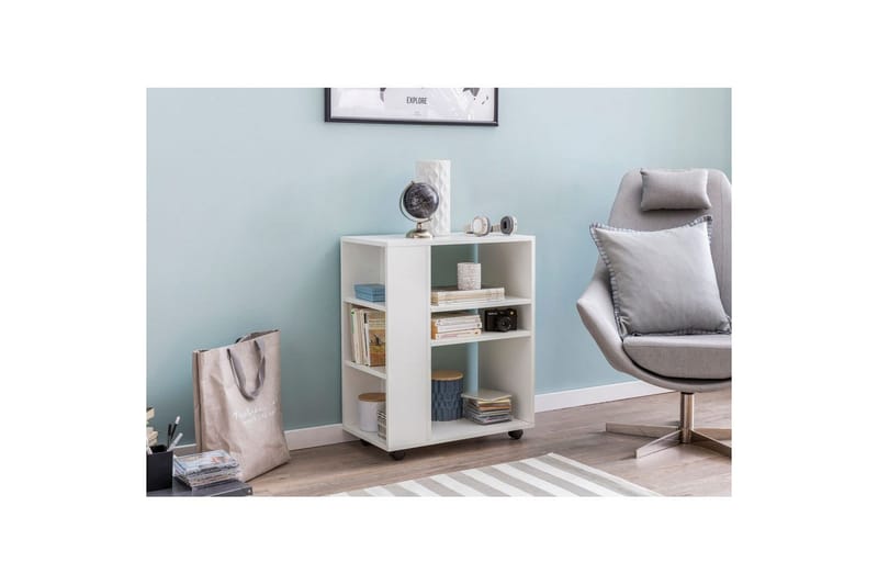 Bogreol Wohnling mobil, moderne og enkel med forskellige opbevaringsrum Hvid - Hvid - Opbevaring - Opbevaringsmøbler - Kommode - Arkivskabe