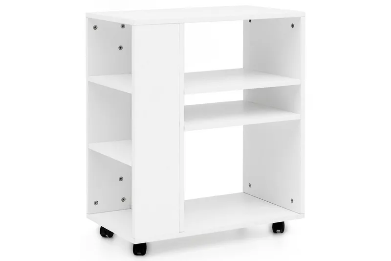 Bogreol Wohnling mobil, moderne og enkel med forskellige opbevaringsrum Hvid, Hvid