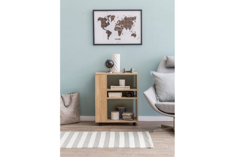 Bogreol Wohnling mobil, moderne og enkel med forskellige opbevaringsrum Sonoma - Sonoma - Opbevaring - Opbevaringsmøbler - Kommode - Arkivskabe