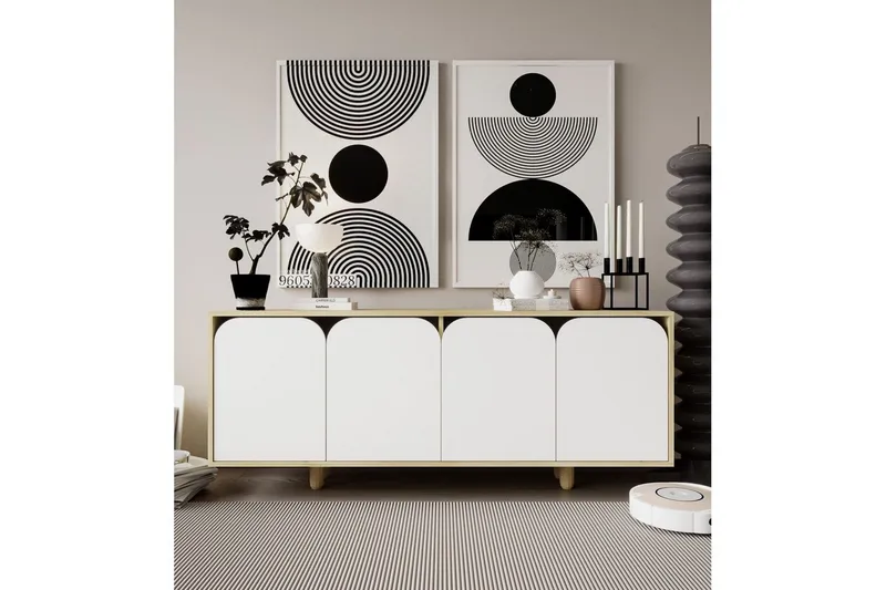 Bohem Konsolbord 180x180 cm - Brun/Hvid - Møbler - Borde - Aflastningsbord - Entrébord