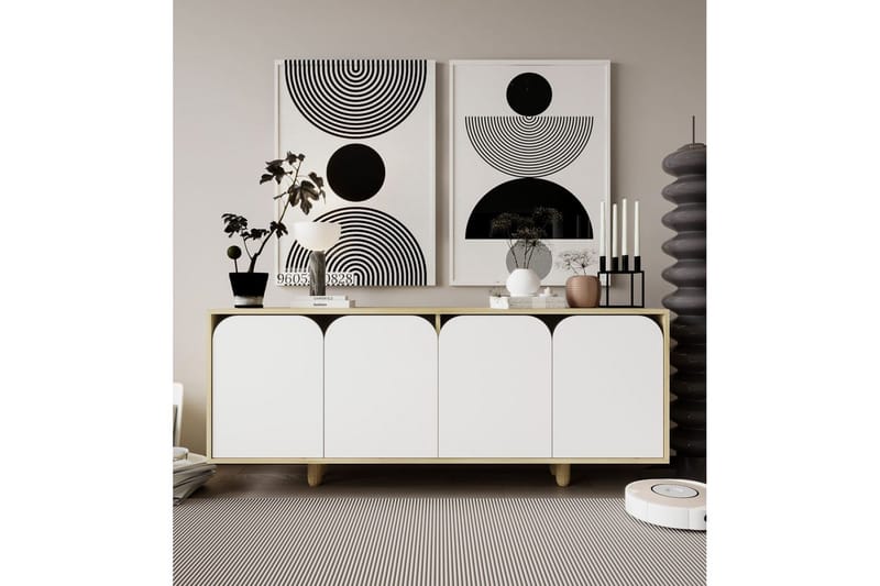 Bohem Konsolbord 180x180 cm - Brun/Hvid - Møbler - Borde - Aflastningsbord - Entrébord