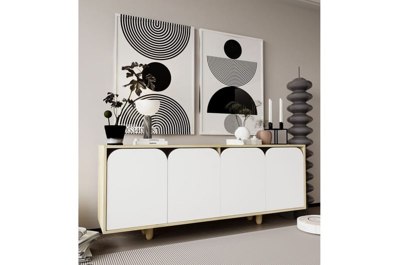 Bohem Konsolbord 180x180 cm - Brun/Hvid - Møbler - Borde - Aflastningsbord - Entrébord