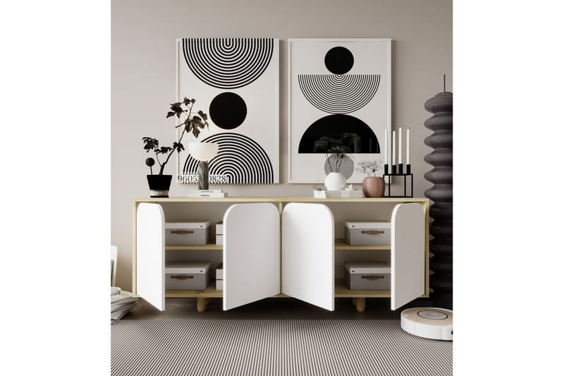 Bohem Konsolbord 180x180 cm - Brun/Hvid - Møbler - Borde - Aflastningsbord - Entrébord