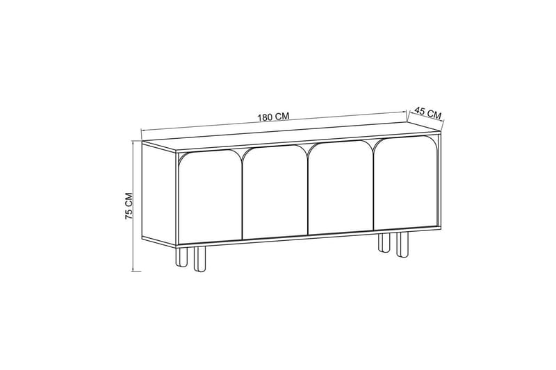 Bohem Konsolbord 180x180 cm - Brun/Hvid - Møbler - Borde - Aflastningsbord - Entrébord