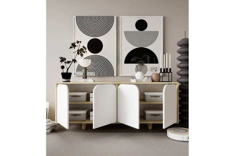 Bohem Konsolbord 180x180 cm - Brun/Hvid - Møbler - Borde - Aflastningsbord - Entrébord