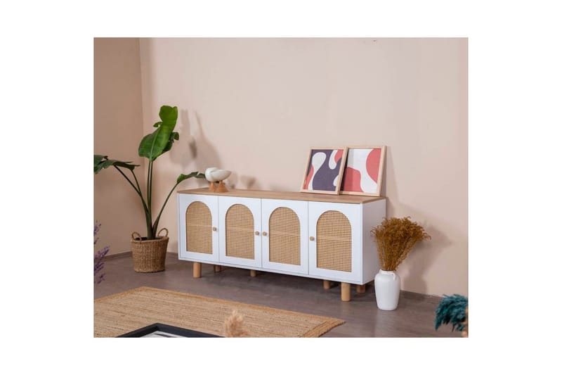 Boheme Konsolbord 80 cm - Mellemfarvet træ/Hvid - Møbler - Borde - Aflastningsbord - Entrébord