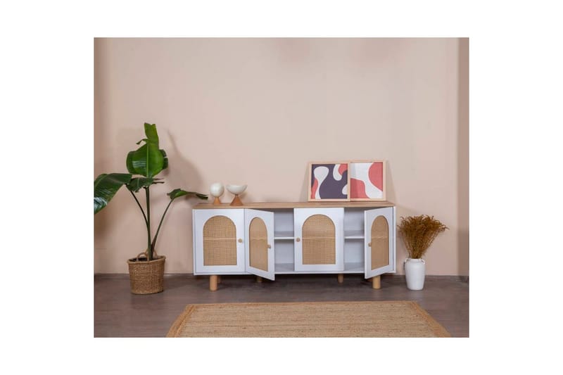 Boheme Konsolbord 80 cm - Mellemfarvet træ/Hvid - Møbler - Borde - Aflastningsbord - Entrébord