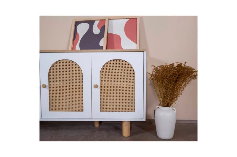 Boheme Konsolbord 80 cm - Mellemfarvet træ/Hvid - Møbler - Borde - Aflastningsbord - Entrébord