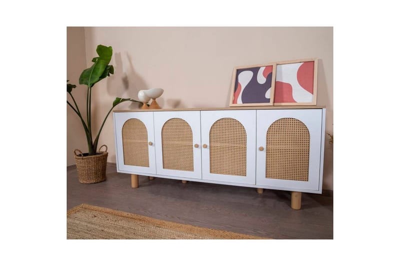 Boheme Konsolbord 80 cm - Mellemfarvet træ/Hvid - Møbler - Borde - Aflastningsbord - Entrébord
