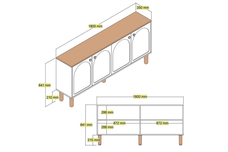 Bohemian konsolbord 180 cm - Hvid - Møbler - Borde - Aflastningsbord - Entrébord