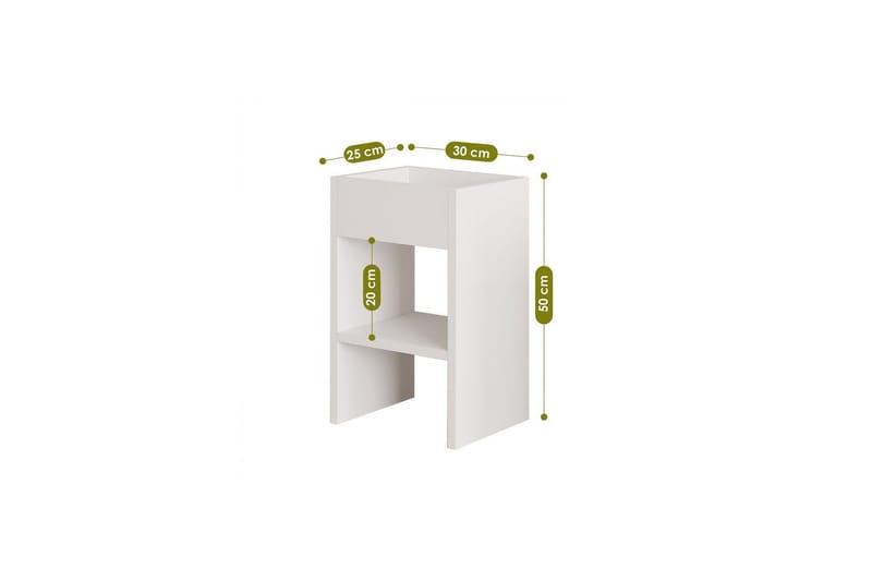 Brendale Sidebord 30 cm - Hvid - Møbler - Borde - Aflastningsbord - Lampebord