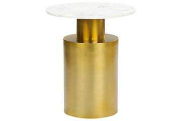 Brennen Sidebord 40 cm - Guld/Hvid - Møbler - Borde - Aflastningsbord - Lampebord