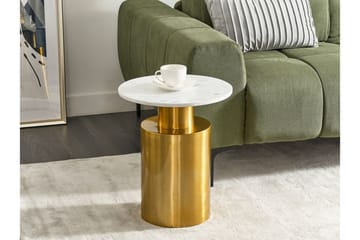 Brennen Sidebord 40 cm - Guld/Hvid - Møbler - Borde - Aflastningsbord - Lampebord